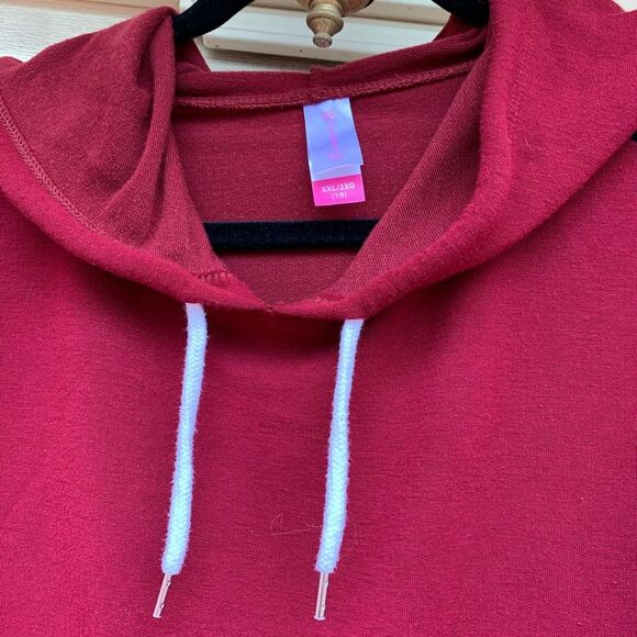 No Boundaries dark red hooded long sleeved sweater, drawstring, dream print, S - Picture 5 of 10